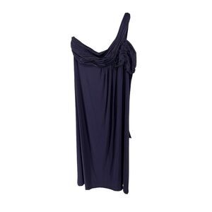 Davids Bridal Bridesmaid Dress Eggplant Purple One Shoulder Maxi Womens Size 26